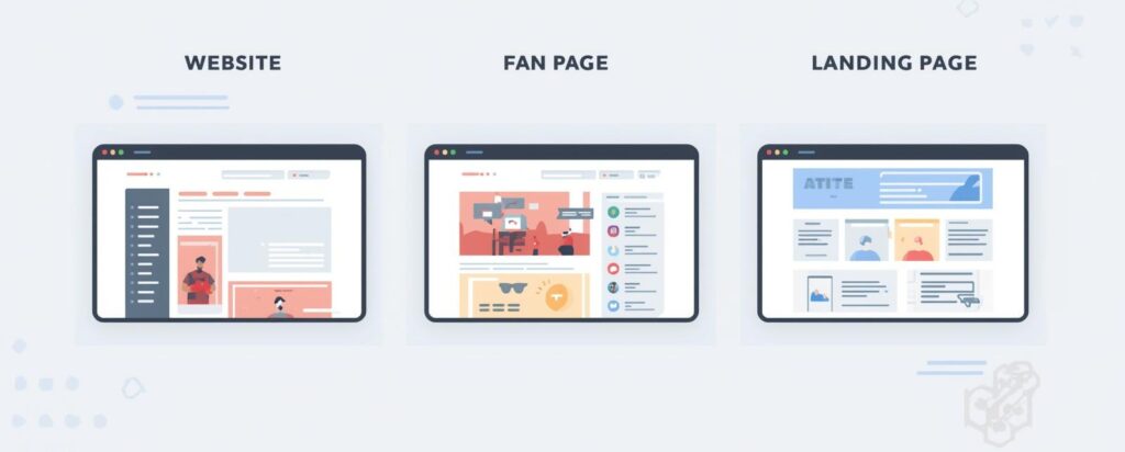 Diferença de site,fanpage e landing